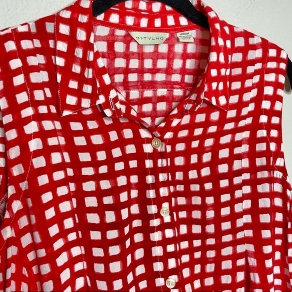 Anthropologie 11:1 Tylho Percy Tunic Mini dress Gingham Plaid Windowpane women L - Picture 3 of 10